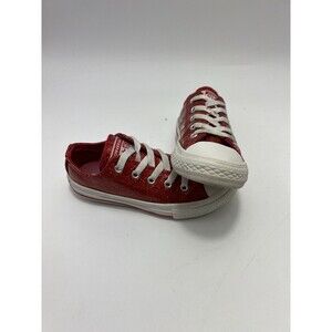 Converse Chuck Taylor All Star Sneakers Youth 12.5 Red Glitter Canvas Low Top